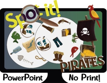Preview of Spot it! Dobble! Pirates Interactive Powerpoint Game with Vocabulary Flashcards