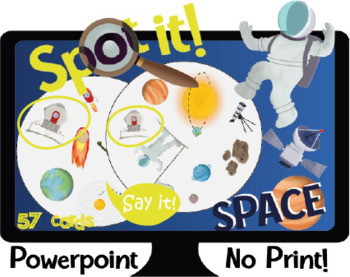 Preview of Spot it! Dobble! Space, Universe, Planets Interactive Powerpoint Game Vocabulary