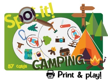 Preview of Spot it! Dobble! Spy! Camping Dobble Card Game with 57 Camping Images
