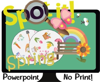 Preview of Spot it! Dobble! Spy! No Print SPRING & EASTER Interactive Game in Powerpoint