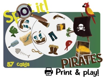 Preview of Spot it! Dobble! Spy! Pirates Dobble Card Game with 57 Pirate Images