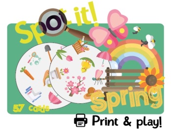 Preview of Spot it! Dobble! Spy! SPRING & EASTER Game with 57 spring images and 57 cards!