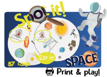 Preview of Spot it! Dobble! Spy! Space, Universe, Planets, Astronaut, Cosmic Card Game