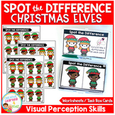 Spot the Difference Christmas Elves Task Box Cards Visual 