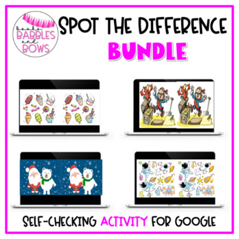 Preview of Spot the Difference Digital Self-Checking Activity Growing Bundle