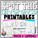 Spot the Difference | Early Finisher Activities | Spring No Prep
