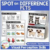 Spot the Difference Pets Task Box Cards Visual Perception Skills