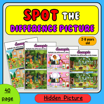 Preview of Spot the Difference Picture | Find Fun Visual Perception Skill | Hidden Picture