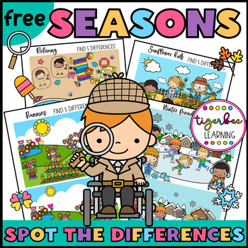 Preview of Spot the Difference Seasons Sampler Visual Perception Puzzles