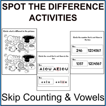 spot the difference worksheets for kindergarten teaching resources tpt