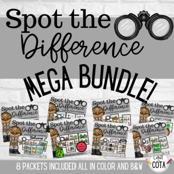 Preview of Spot the Difference Visual Perception Worksheet MEGA BUNDLE