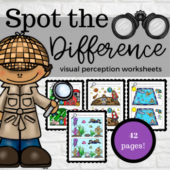 Preview of Spot the Difference Visual Perception Worksheet Packet