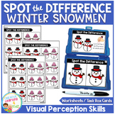 Spot the Difference Winter Snowmen Task Box Cards Visual P