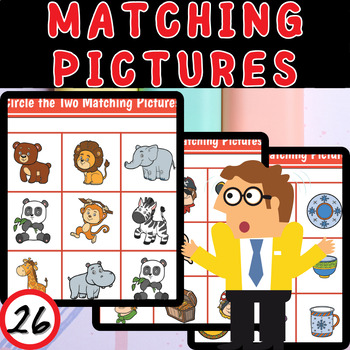Preview of Spot the Match: Circle the Two Matching Pictures Workbook for Kids