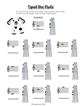 Preview of Spot the Note - Violin Worksheet