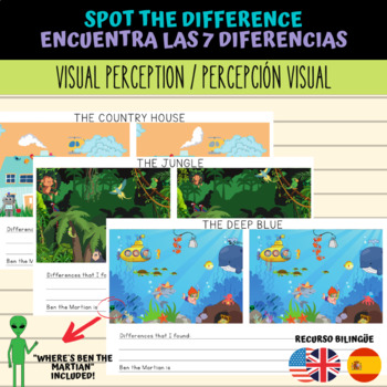 Preview of Spot the difference (encuentra las 7 diferencias) Visual Perception (with EASEL)