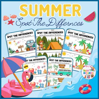 Spot The Diffrences Summer Activity| End of the year | Printable worksheets