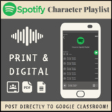 Spotify Character Playlist for Google Drive | Print & Digi