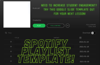 Preview of Spotify Playlist Template to Engage Students | Reading Comprehension