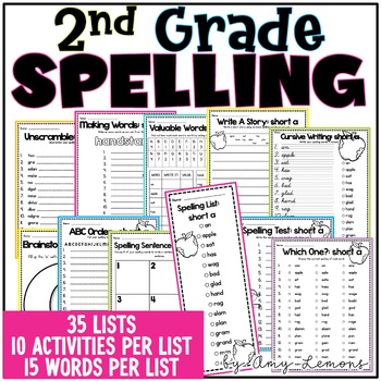 2nd Grade Spelling Worksheets by Amy Lemons | Teachers Pay Teachers