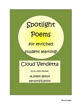 Preview of Spotlight Poems for Enriched Student Learning - Cloud Vendetta - personification