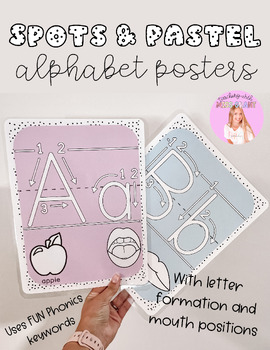 Preview of Spots and Pastel Alphabet Posters with Letter and Mouth Formation
