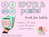 Spots and Pastel EDITABLE Book Bin Book Box Labels