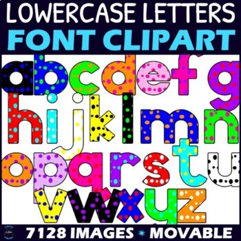 Spotted Lowercase Letters Font Clipart - Alphabet Clip Art | TPT