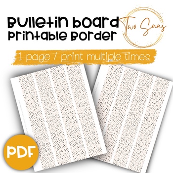 Preview of Spotted Themed Large Bulletin Board Border, Printable Border, PDF Format