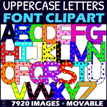 Spotted Uppercase Letters Font Clipart - Alphabet Clip Art | TPT