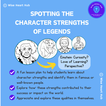 Preview of Spotting the Character Strengths of Legends (with Editable Student Worksheet)
