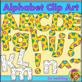 Spotty Alphabet Clip Art – Upper and Lowercase Letters, Pu