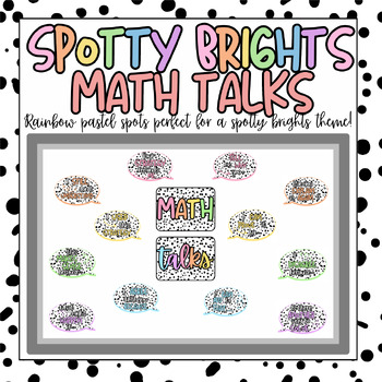 Preview of Spotty Brights Math Talks - Math Sentence Starters Display - EDITABLE