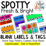 Spotty Fresh & Bright | Blank Labels for name tags & class