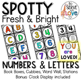 Spotty Fresh & Bright | Word Wall Numbers and Letters Labe