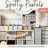 Spotty Pastels Classroom Decor bundle | Groovy Muted Rainb