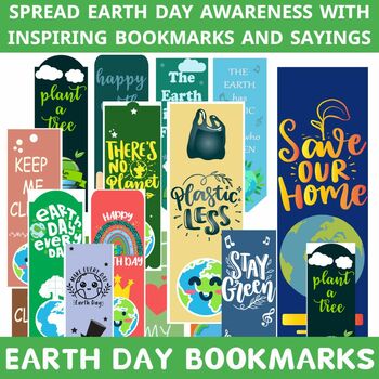 Preview of Spread Earth Day Awareness with Inspiring Bookmarks and Sayings