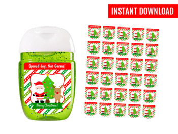 Spread joy not germs Label Corjl template #w3 Printable hand sanitizer Stickers