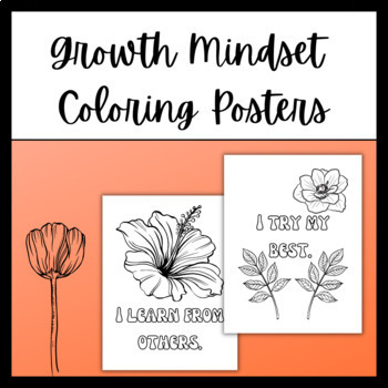 Growth Mindset Coloring Posters with Positive Affirmations | TPT