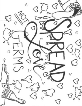 Preview of Spread Love, Not Germs! (Coloring page)