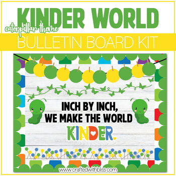 Preview of Kinder World Caterpillar Theme Bulletin Board Kit Door Classroom Decor Bulletin