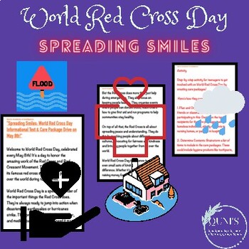 Preview of Spreading Smiles World Red Cross Day Informational Text&Care Package Drive May 8