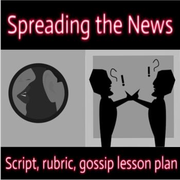 Preview of Spreading the News script, rubric and SEL gossip lesson plan