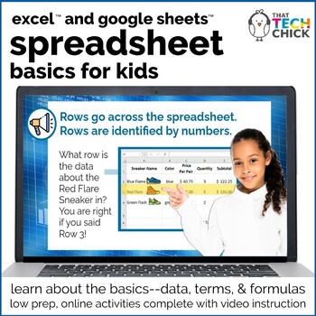 Preview of Spreadsheet Basics for Kids - Excel™ and Google Sheets™