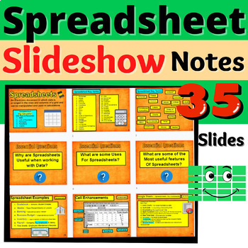 Preview of Spreadsheet Notes Activities Slideshow Resource Lesson Digital Literacy CTE