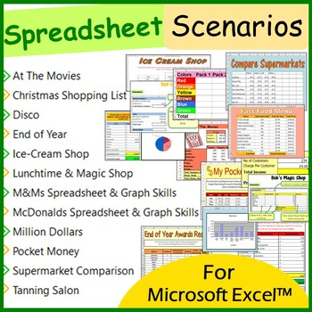 Preview of Spreadsheet Scenarios and Activities Bundle for Microsoft Excel ™
