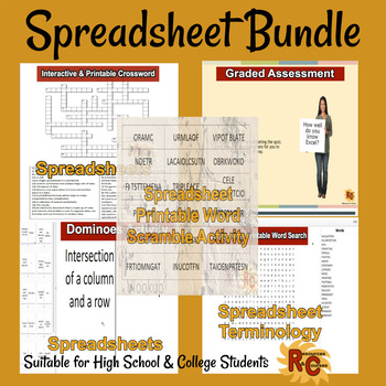 Preview of Spreadsheets Intermediate/Advanced Interactive Bundle 9th-12th Grade