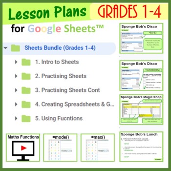 Preview of Spreadsheets Lesson Plans & Activities Bundle for Google Sheets™ Grades 1-4