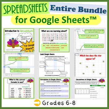 Preview of Spreadsheets Lesson Plans & Activities for Google Sheets - Computer Applications