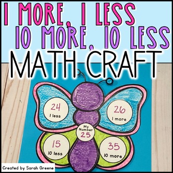 Preview of Spring 1 More, 1 Less, 10 More, 10 Less Math Craft